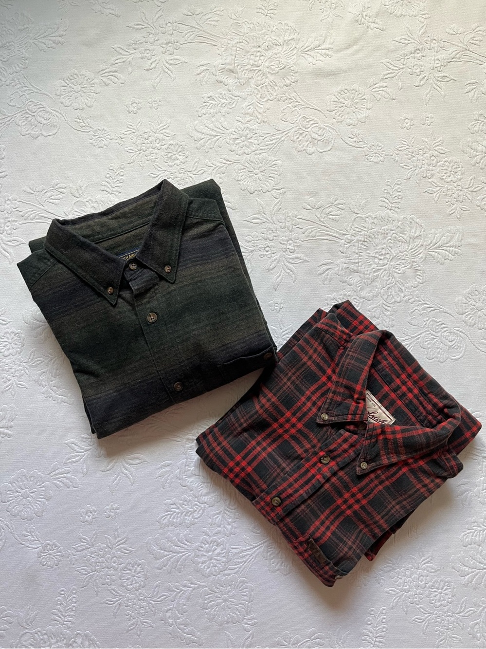 Set of 2 WOOLRICH Cotton Flannel Shirts XL Vintage